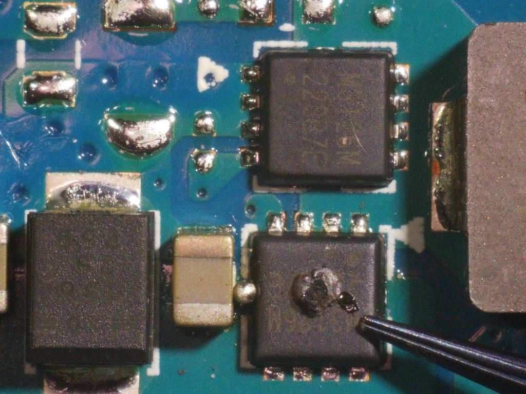 Blown motherboard component